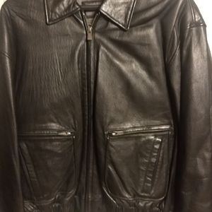 Man's lambskin leather bomber jacket